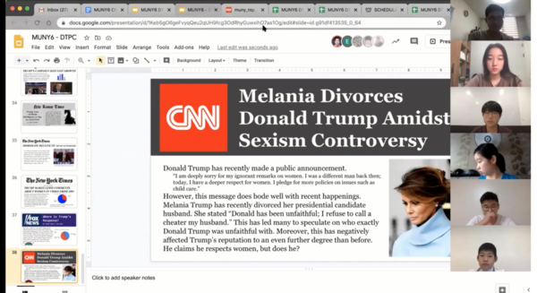 ‘서울YMCA 청소년 모의유엔’ 대회에 참가한 청소년들 화면 캡쳐. 제공=서울YMCA