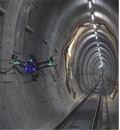 (사진제공=철도공단) 무인체(드론)를 활용한 터널 유지보수 시스템