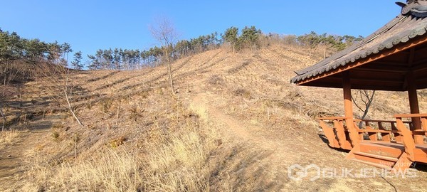 충남 서산시민들의 산책 및 힐링 코스로 사랑받고 있는 부춘산~부엉산~성왕산을 연계한 산행 코스에 주말이면 300~400명의 시민과 산행객들이 찾으면서 등산로 정비가 시급하다는 여론이 일고 있다. 사진은 성왕산으로 이어지는 등산로. (서산 = 최병민 기자) 