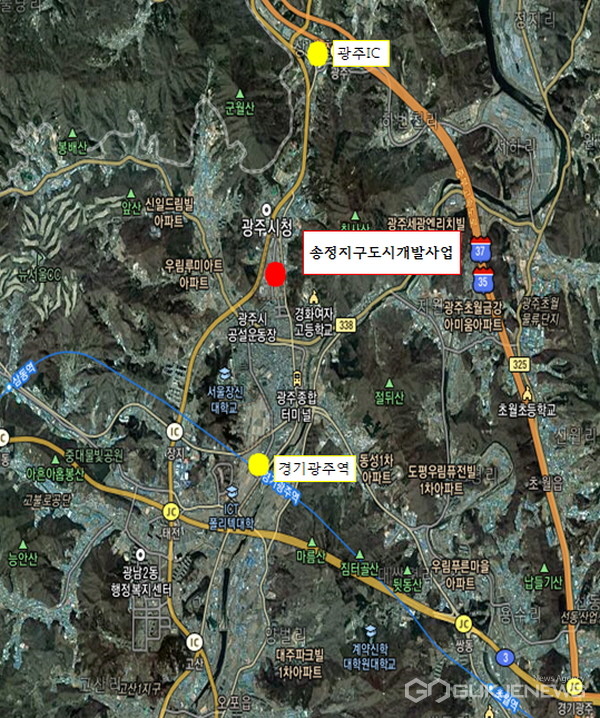 (사진제공=광주시) 송정지구 도시개발사업 체비지 매각(위치도)