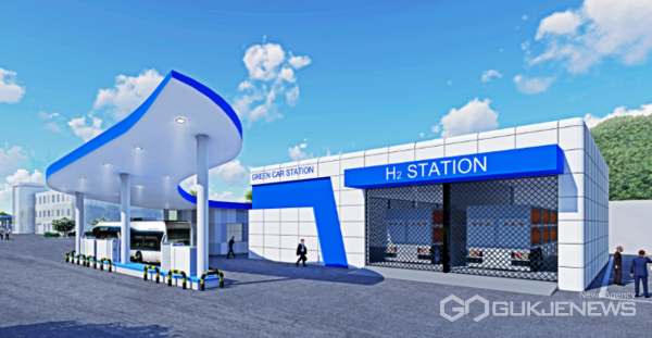 기장군 동부산공영차고지 수소버스충전소 조감도./부산시 제공
