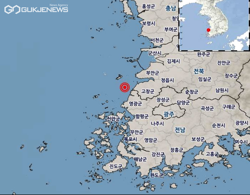 한수원, 전북 군산 어청도 해역 4.0 지진…원전 이상 無
