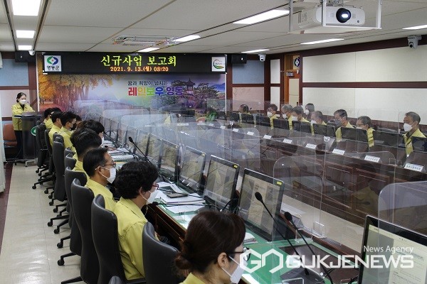 신규사업·시책 발굴 보고회 모습.(제공=영동군청)