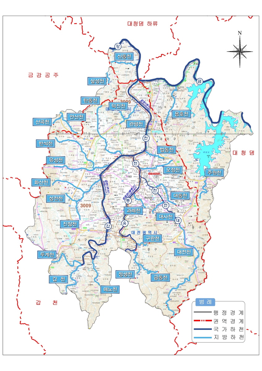 지방하천 현황도