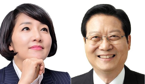 왼쪽 김지수 전 경남도의회 의장, 오른쪽은 공민배 전 창원시장.