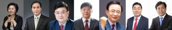 좌측부터 김영선 김종양 김호열 배성범 이주영 장동화 장영기 출마예정자(가나다순)