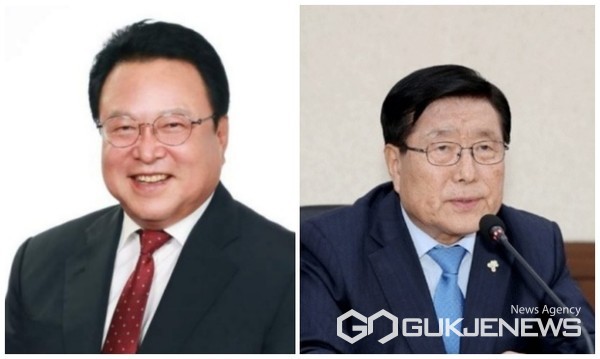 충남 태안군수 선거에 도전하고 있는 국민의힘 소속 김세호(왼쪽) 예비후보와 한상기 예비후보. (자료사진 = 최병민 기자)