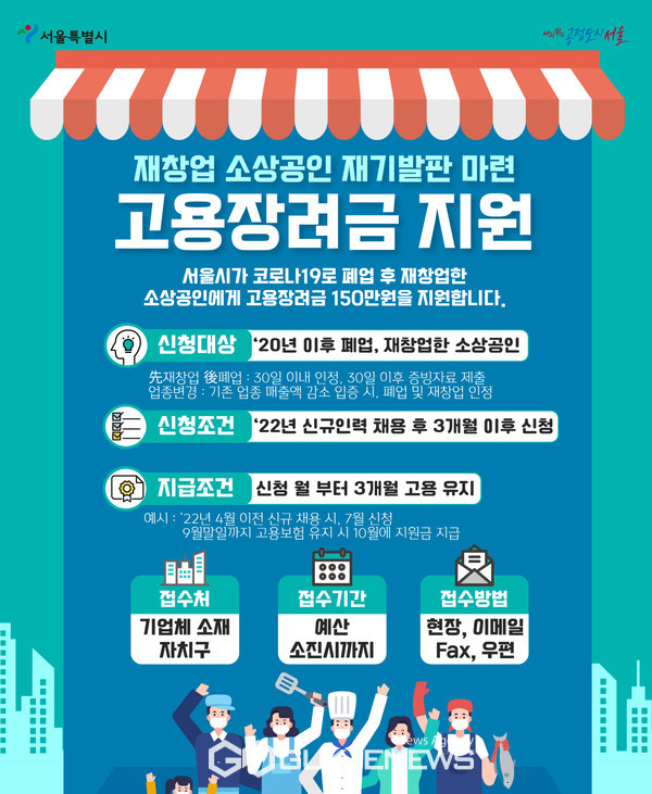 재창업 소상공인 고용장려금 홍보물. 사진=금천구청
