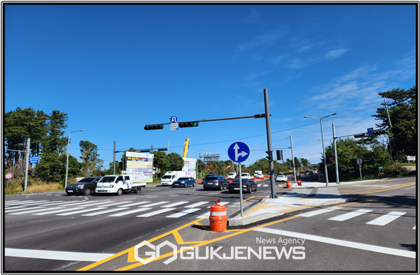 연동교차로(애조로) 교통사고 잦은 곳 개선사업 현장사진