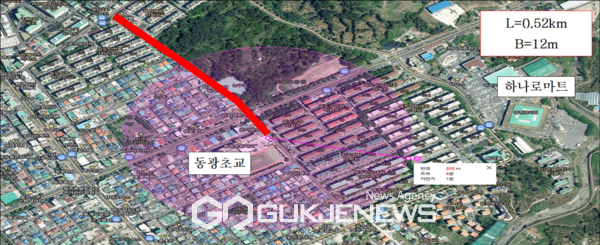 동광초등학교 지중화사업 구간.[사진=제주시청]