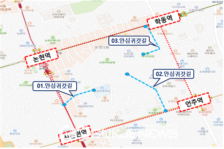스마트보안등 사업 위치도. 사진=강남구청