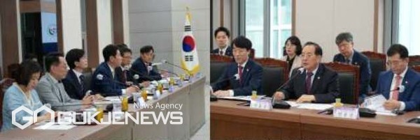 국민의힘 부산시당-부산시교육청간 '교육 현안 간담회'에서  전봉민 시당위원장의 질문에 답변하고 있는 하윤수 교육감 모습/제공=부산교육청