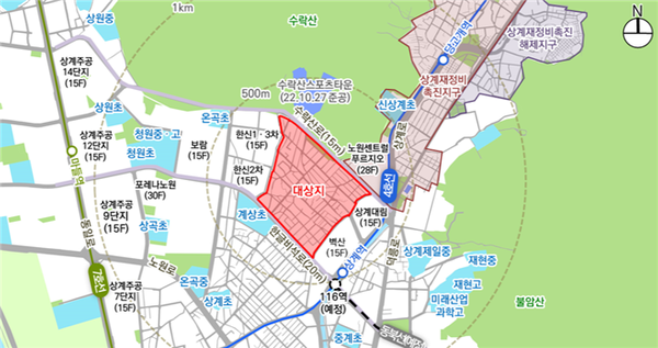 노원구 상계5동 154-3일대 (198,160.6㎡) 위치도 (사진-서울시청 제공)