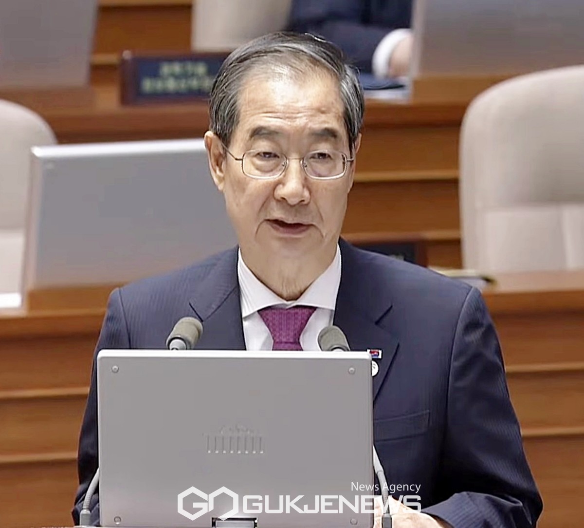 ▲한덕수 국무총리는 12일 국회 본회의 정치·외교·통일·안보분야 대정부질문에서 여야 의원들의 질의에 답변하고 있다./사진=이용우 기자