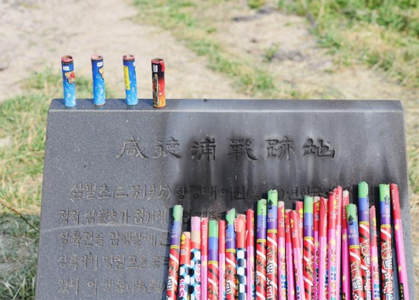 함덕해변 폭죽놀이 (사진=온라인커뮤니티 보배드림)