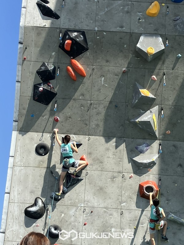 제주서중학교 이주아 학생(3학년)이  2023 청소년스포츠클라이밍 국가대표 선발되는 쾌거를 이뤘다.[사진=제주서중학교]
