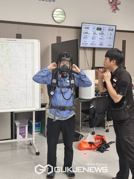 밀폐공간 질식사고 대비 훈련. 사진=보령발전본부