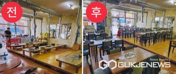 지난해 서산시가 소상공인 경영환경개선 지원사업을 진행한 사업장 모습. (사진 = 서산시 제공)