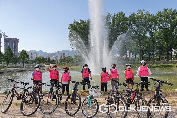 자전거타기 교실 모습.(제공=증평군청)