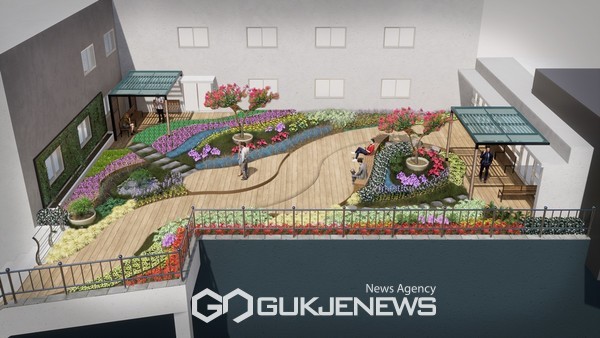 서귀포시는 민들의 일상 속 스트레스 해소 및 건강 증진 등 삶의 질 개선을 위한 생활밀착형 숲 조성사업을 추진하고 있다.[사진=남원읍실내사무소 옥상(정원) 사업 조감도]