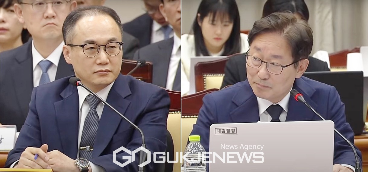 ▲이원석 검찰총장은 23일 대검찰청에서 실시된 국회 법제사법위원회 국정감사에서 박범계 더불어미주당 의원의 질의에 집중하고 있다.(공동취재사진)