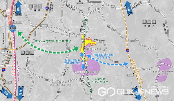 15일 발표한 용인 이동읍 공공주택지구 광역교통체계 구상(사진=용인시)