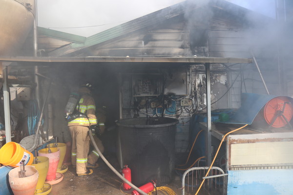 23. 3. 21. 망성면 돈사화재 현장(사진=익산소방서 제공)