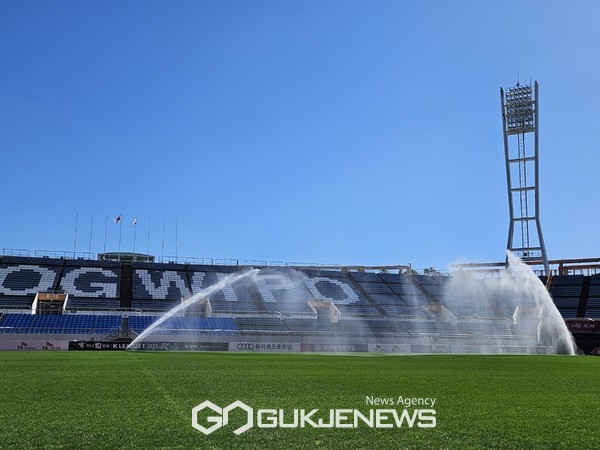 서귀포시가 제주월드컵경기장 안에 소방시설이 반 년 가까이 결함이 있었음에도 이를 방치한 것으로 알려지면서 안전불감증 논란이 일었다.[사진=문서현 기자]