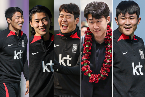 황희찬, 조규성, 이강인, 손흥민, 김민재 (사진=대한축구협회)