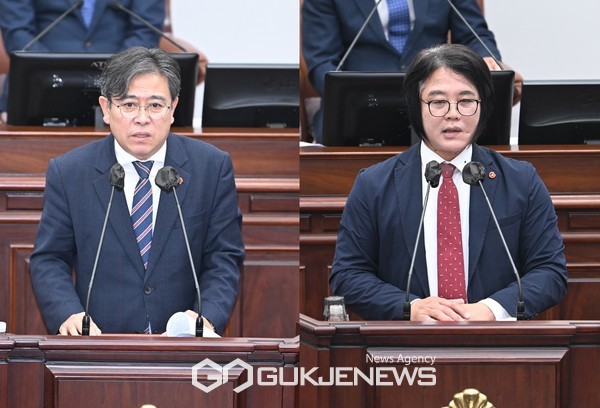 올해 첫 제주도의회 임시회 본회의에서 교섭단체 대표연설에 나선 여야는 '행정체제개편' '제주 제2공항' 등 현안을 두고 극명한 입장차를 보였다.[사진=제주도의회]