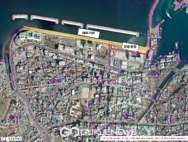 제주시는 2억 원의 예산을 투입해 탑동광장 및 테마거리(산책로) 노후 시설물 보수·보강사업을 추진하고 있다.[사진=제주시청]