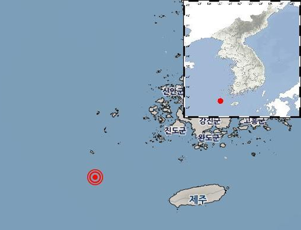 전남 신안군 흑산도 앞바다 지진 (기상청 제공)