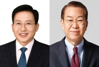 서울 용산에 출마한 더불어민주당 강태웅 후보(왼쪽)와 국민의힘 권영세 후보