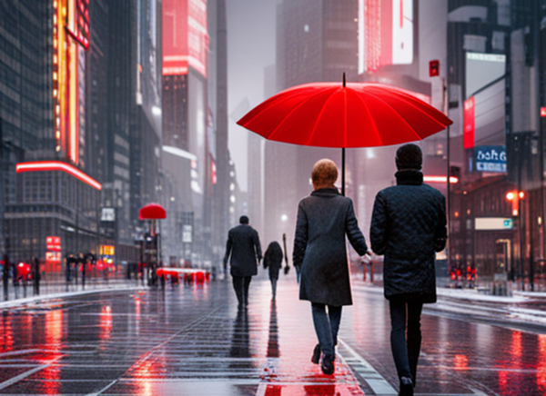 우산쓰고 지나는 시민들모습, 비스케치, 날씨 (사진출처=국제뉴스DB)