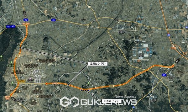 내포진입도로보수 위치도(사진/충남도청)