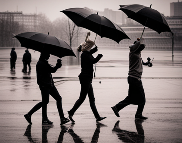 추위, 우산 비스케치 (사진=국제뉴스DB)