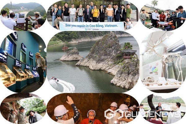 단양군, 유네스코 세계지질공원 현장 평가 현장 스케치(사진=단양군)