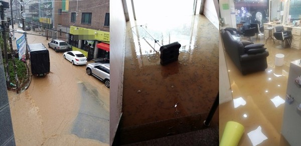 지난 2017년 침수피해를 입었던 충북 청주시 서원구 모충동 서원대 후문 지역.(사진=이인영 기자)