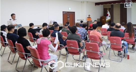포천소방서,‘안전불감증 제로화’...숙박시설 관계인 소집 교육 실시.(사진제공.포천소방서)