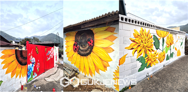 묘암마을 벽화그림 모습.(제공=청주대학교)