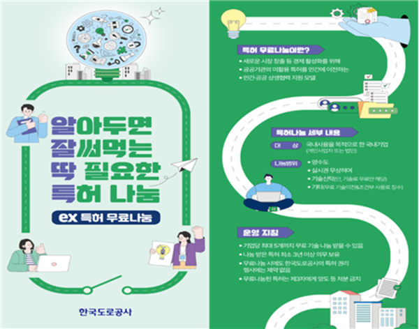 (사진제공=도공) 미활용 특허 무료나눔 소개를 위한 안내 리플릿