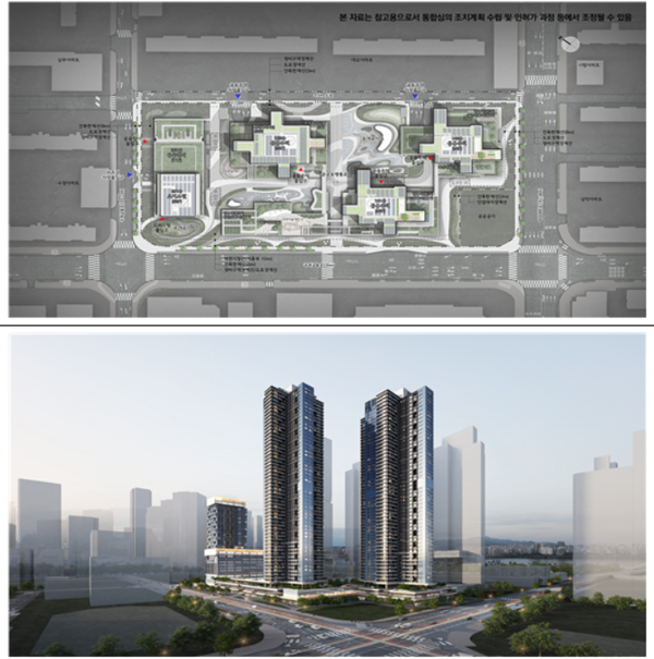 영등포구 여의도동 42번지 일대 (대지면적 : 2,699.9㎡) 배치도 및 조감도