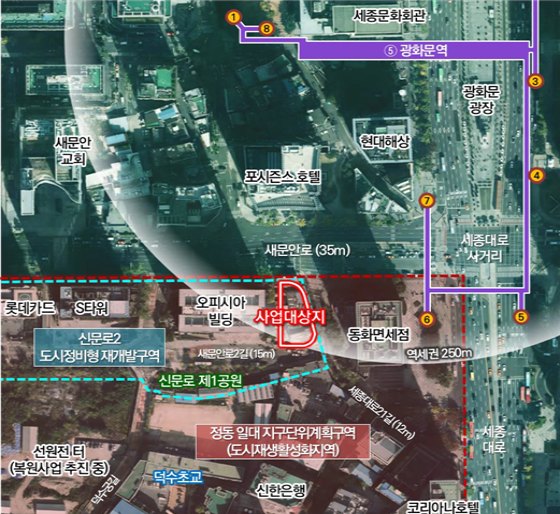 종로구 신문로1가 158번지 일대 위치도