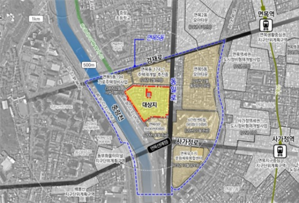 중랑구 면목동 172-1 일대 (51,258㎡) 위치도