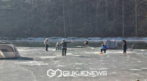 소백산국립공원사무소, 겨울철 단산저수지 낚시행위 집중단속