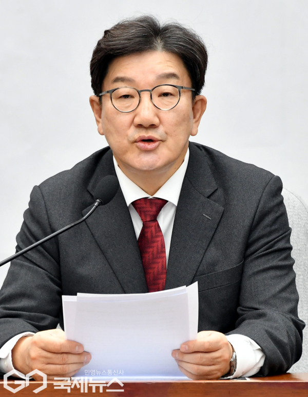 사진= 발언하는 국민의힘 권성동원내대표/이용우기자