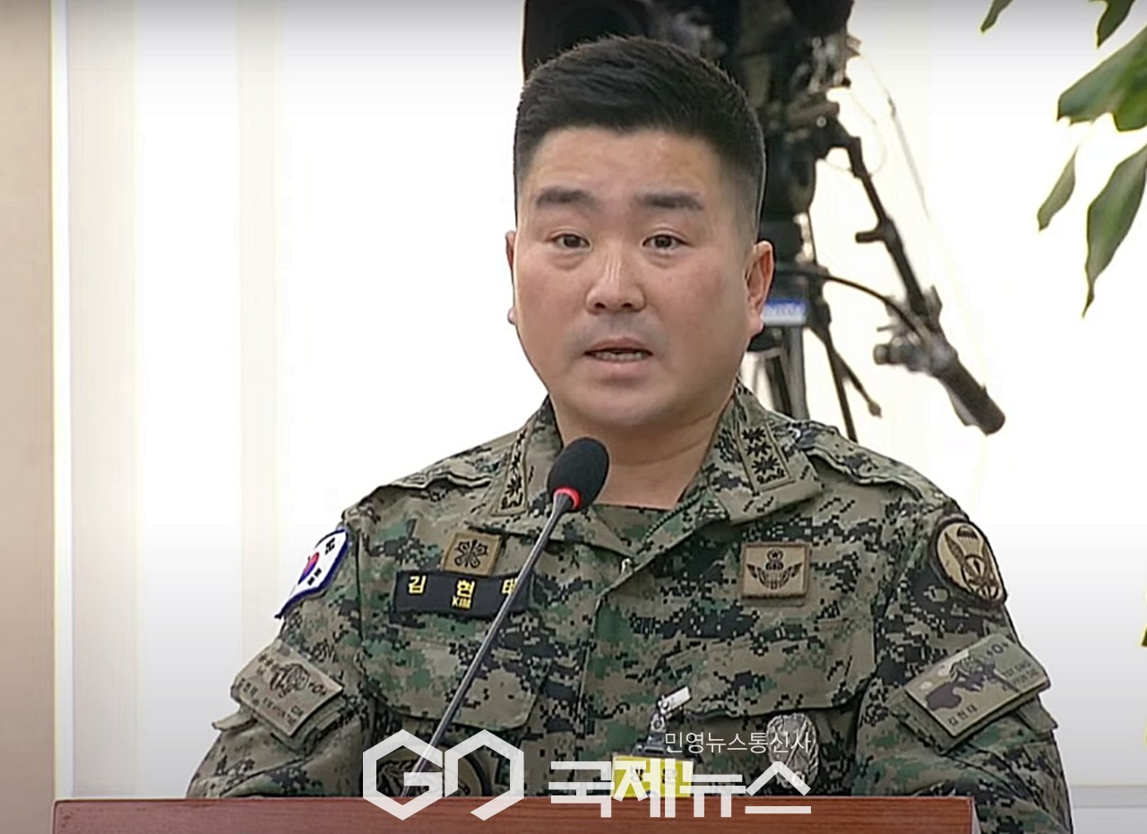 ▲김현태 707특임단장은 17일 오후 국회 국방위원회 현안질의에 국민의힘 의원들의 질문에 답변하고 있다./사진=이용우 기자