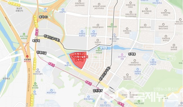 ▲포스코홀딩스 계열사가 입주할 위례지구 도시지원시설용지(2부지) (사진/성남시)