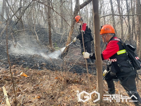 산불진화대 활동 사진/하동군
