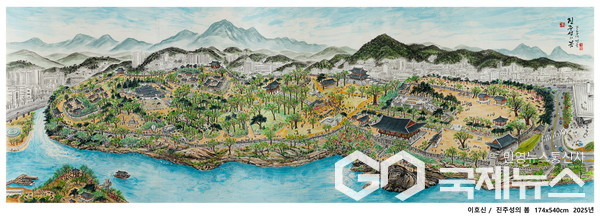 진주성의 봄 그림/이호선 화백